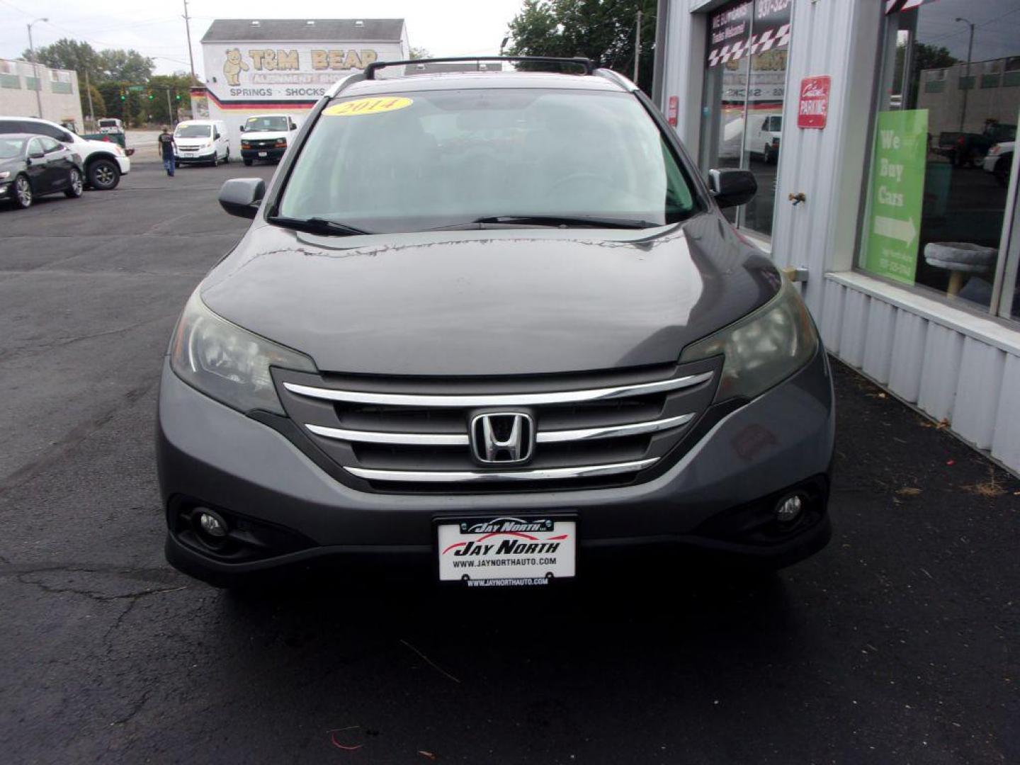 2014 GRAY HONDA CR-V EXL (2HKRM4H7XEH) with an 2.4L engine, Automatic transmission, located at 501 E. Columbia St., Springfield, OH, 45503, (800) 262-7122, 39.925262, -83.801796 - ***Clean Carfax***EXL***Heated Leather Seating***Moonroof***AWD***Serviced and Detailed*** Jay North Auto has offered hand picked vehicles since 1965! Our customer's enjoy a NO pressure buying experience with a small town feel. All of our vehicles get fully inspected and detailed. We are a pre - Photo#1