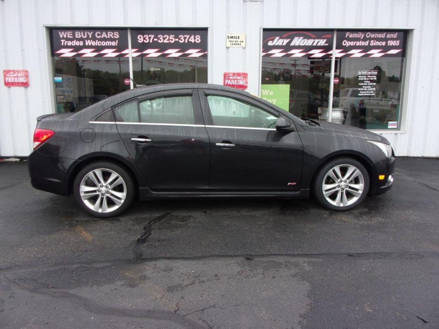 2014 BLACK CHEVROLET CRUZE LTZ (1G1PG5SB5E7) with an 1.4L engine, Automatic transmission, located at 501 E. Columbia St., Springfield, OH, 45503, (800) 262-7122, 39.925262, -83.801796 - *** Serviced and Detailed *** LTZ *** 35 Service Records on Clean CarFax *** Remote Start *** Jay North Auto has offered hand picked vehicles since 1965! Our customer's enjoy a NO pressure buying experience with a small town feel. All of our vehicles get fully inspected and detailed. We are a p - Photo#0