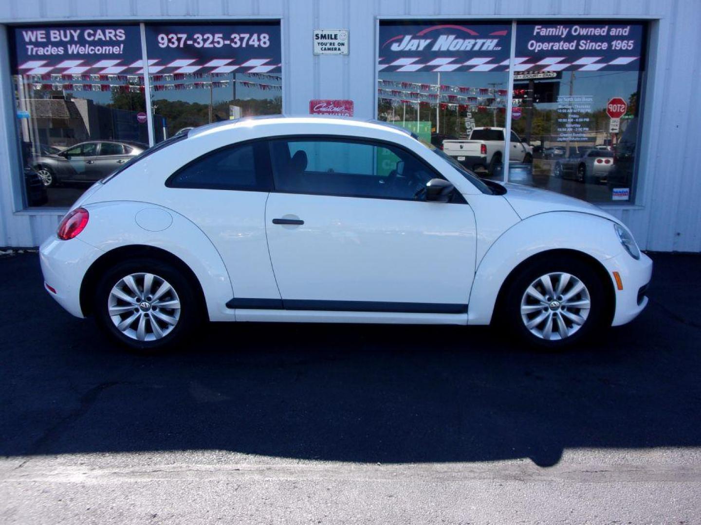 2013 WHITE VOLKSWAGEN BEETLE 2.5L (3VWFP7AT4DM) with an 2.5L engine, Automatic transmission, located at 501 E. Columbia St., Springfield, OH, 45503, (800) 262-7122, 39.925262, -83.801796 - ***Only 84k Miles***2.5L***SHARP***VW Beetle***Serviced and Detailed*** Jay North Auto has offered hand picked vehicles since 1965! Our customer's enjoy a NO pressure buying experience with a small town feel. All of our vehicles get fully inspected and detailed. We are a preferred dealer for man - Photo#0