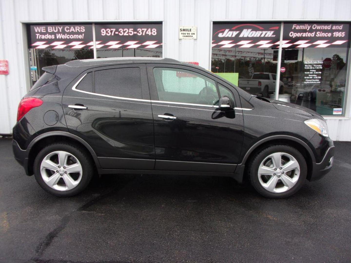 2015 BLACK BUICK ENCORE PREMIUM (KL4CJDSBXFB) with an 1.4L engine, Automatic transmission, located at 501 E. Columbia St., Springfield, OH, 45503, (800) 262-7122, 39.925262, -83.801796 - Photo#0