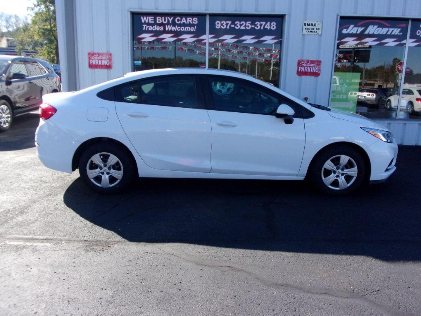 2018 WHITE CHEVROLET CRUZE LS (1G1BC5SM0J7) with an 1.4L engine, Automatic transmission, located at 501 E. Columbia St., Springfield, OH, 45503, (800) 262-7122, 39.925262, -83.801796 - *** New Tires *** Serviced and Detailed *** Back Up Camera *** Clean CarFax *** LS *** Jay North Auto has offered hand picked vehicles since 1965! Our customer's enjoy a NO pressure buying experience with a small town feel. All of our vehicles get fully inspected and detailed. We are a preferred - Photo#0