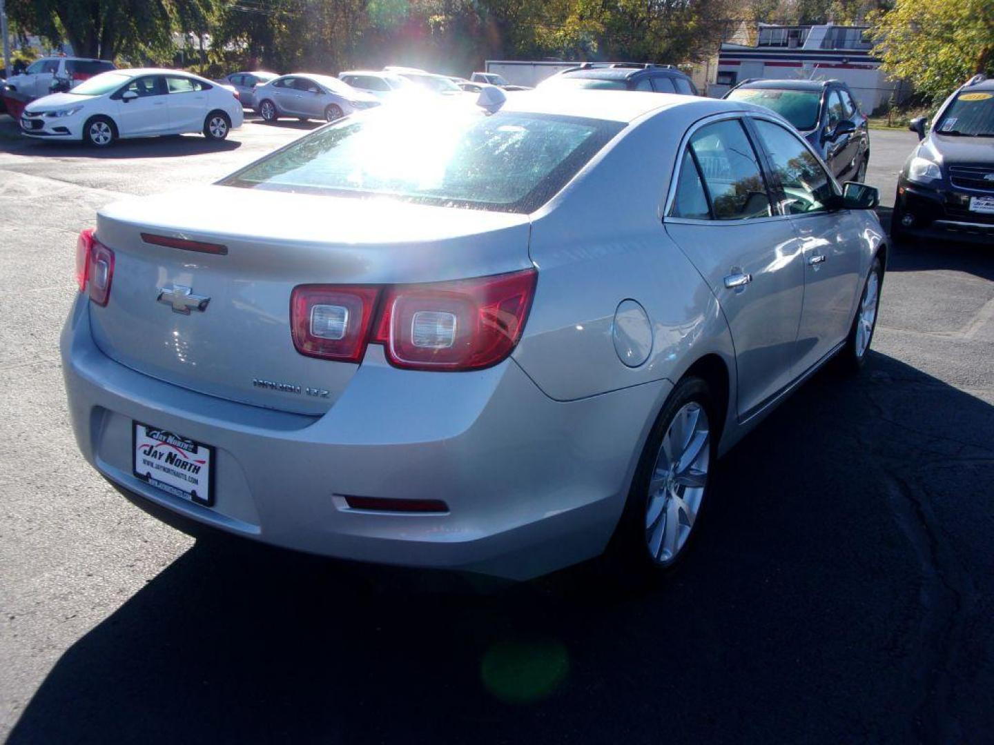 2013 SILVER CHEVROLET MALIBU LTZ (1G11H5SAXDF) with an 2.5L engine, Automatic transmission, located at 501 E. Columbia St., Springfield, OH, 45503, (800) 262-7122, 39.925262, -83.801796 - ***New Tires***New Front and Rear Pads and Rotors***LTZ***Heated Leather Seating***Serviced and Detailed*** Jay North Auto has offered hand picked vehicles since 1965! Our customer's enjoy a NO pressure buying experience with a small town feel. All of our vehicles get fully inspected and detaile - Photo#3