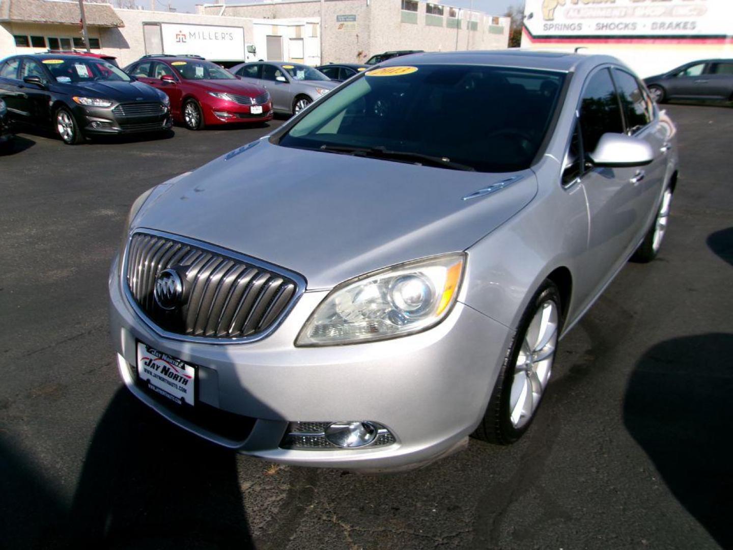 2013 SILVER BUICK VERANO LEATHER (1G4PS5SK0D4) with an 2.4L engine, Automatic transmission, located at 501 E. Columbia St., Springfield, OH, 45503, (800) 262-7122, 39.925262, -83.801796 - *** 25 Service Records on Clean CarFax ** Remote Start *** Leather *** Moonroof *** Jay North Auto has offered hand picked vehicles since 1965! Our customer's enjoy a NO pressure buying experience with a small town feel. All of our vehicles get fully inspected and detailed. We are a preferred d - Photo#6