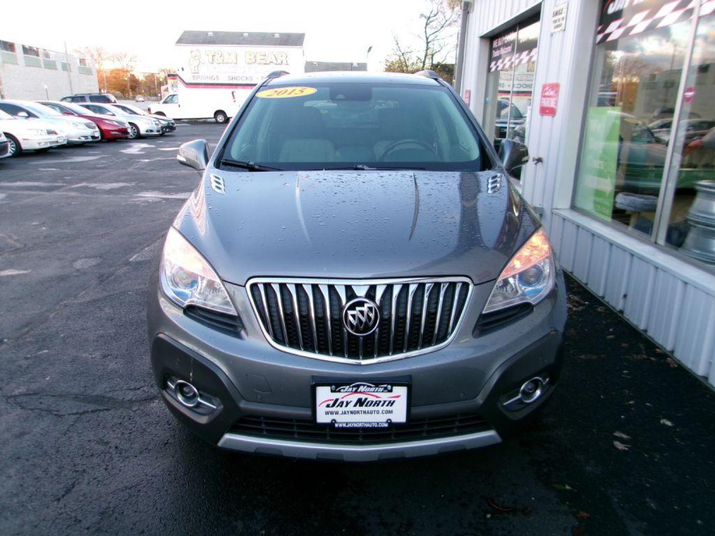 2015 GRAY BUICK ENCORE PREMIUM (KL4CJHSB2FB) with an 1.4L engine, Automatic transmission, located at 501 E. Columbia St., Springfield, OH, 45503, (800) 262-7122, 39.925262, -83.801796 - Photo#2