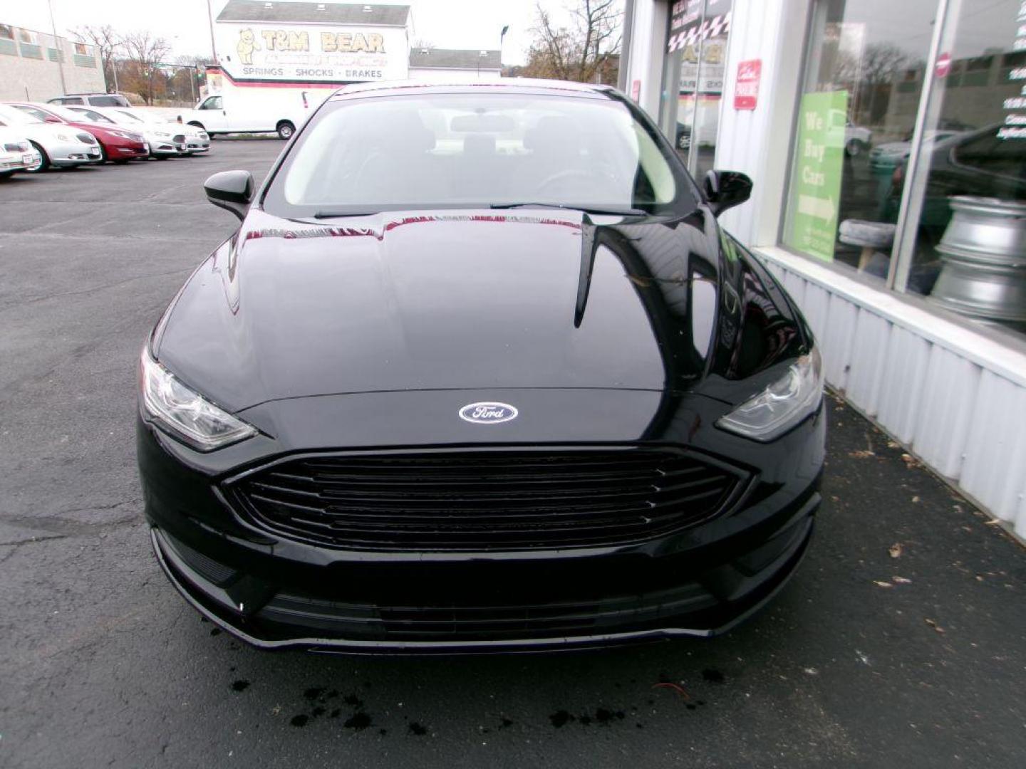 2017 BLACK FORD FUSION SE HYBRID (3FA6P0LU1HR) with an 2.0L engine, Continuously Variable transmission, located at 501 E. Columbia St., Springfield, OH, 45503, (800) 262-7122, 39.925262, -83.801796 - Photo#1