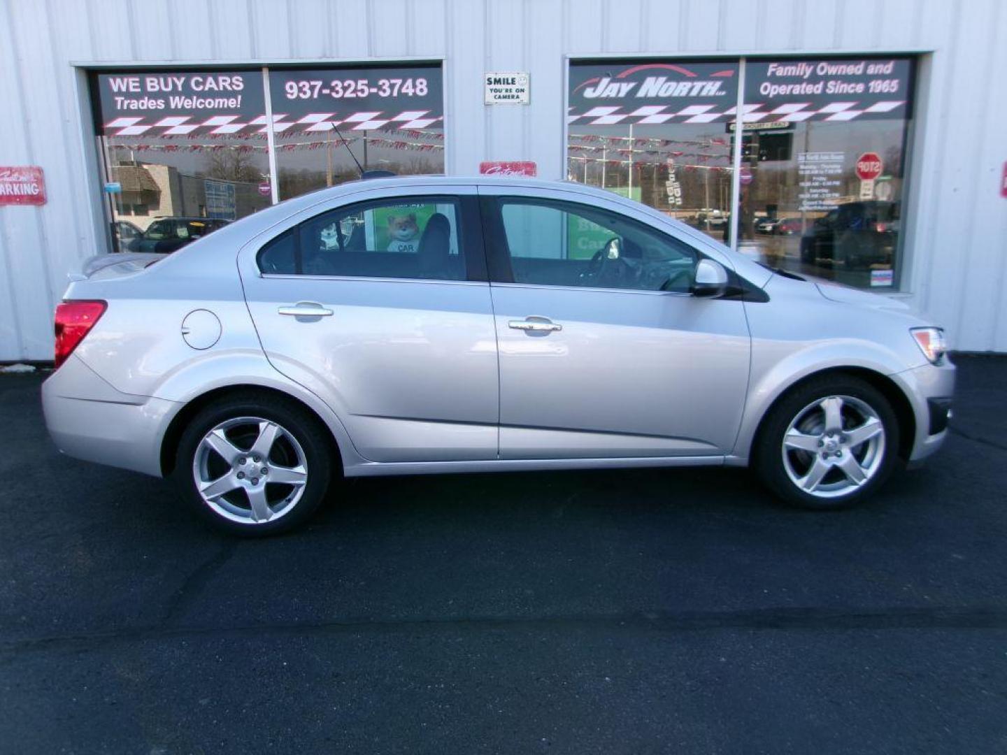 2015 SILVER CHEVROLET SONIC LTZ (1G1JE5SBXF4) with an 1.4L engine, Automatic transmission, located at 501 E. Columbia St., Springfield, OH, 45503, (800) 262-7122, 39.925262, -83.801796 - *** LTZ *** Leather *** Remote Start *** Serviced and Detailed *** Jay North Auto has offered hand picked vehicles since 1965! Our customer's enjoy a NO pressure buying experience with a small town feel. All of our vehicles get fully inspected and detailed. We are a preferred dealer for many lo - Photo#0