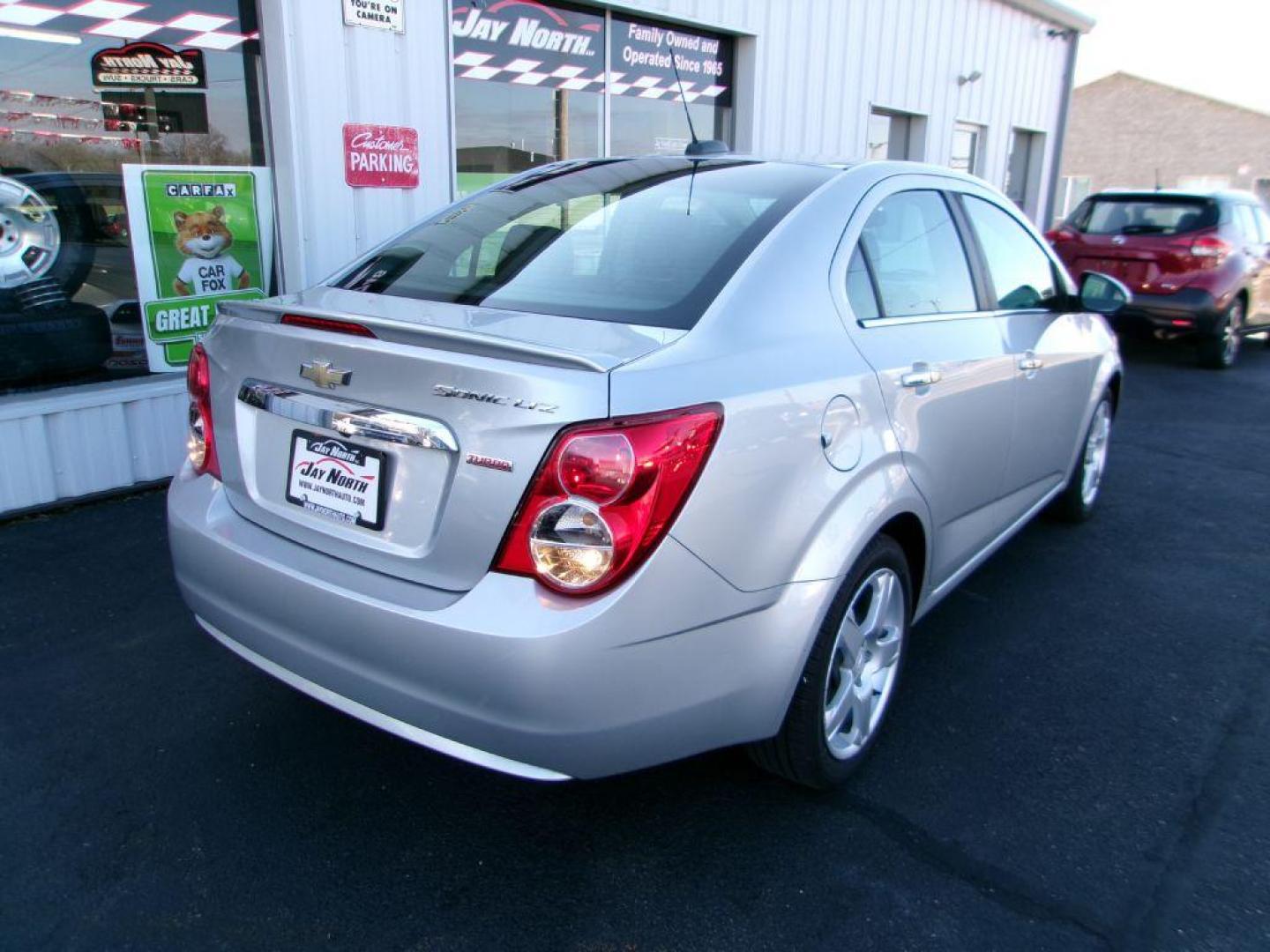 2015 SILVER CHEVROLET SONIC LTZ (1G1JE5SBXF4) with an 1.4L engine, Automatic transmission, located at 501 E. Columbia St., Springfield, OH, 45503, (800) 262-7122, 39.925262, -83.801796 - *** LTZ *** Leather *** Remote Start *** Serviced and Detailed *** Jay North Auto has offered hand picked vehicles since 1965! Our customer's enjoy a NO pressure buying experience with a small town feel. All of our vehicles get fully inspected and detailed. We are a preferred dealer for many lo - Photo#3