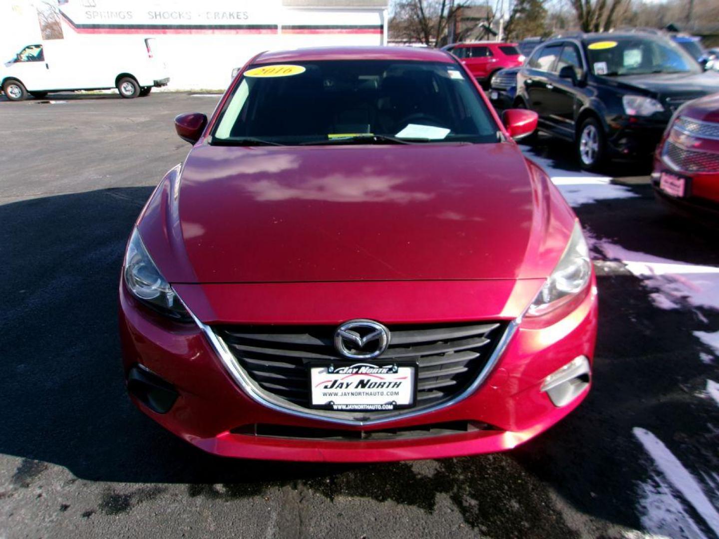 2016 RED MAZDA 3 SPORT (3MZBM1U77GM) with an 2.0L engine, Automatic transmission, located at 501 E. Columbia St., Springfield, OH, 45503, (800) 262-7122, 39.925262, -83.801796 - *** Sport *** Serviced and Detailed *** Back Up Camera *** 2.0L FWD *** Jay North Auto has offered hand picked vehicles since 1965! Our customer's enjoy a NO pressure buying experience with a small town feel. All of our vehicles get fully inspected and detailed. We are a preferred dealer for man - Photo#1