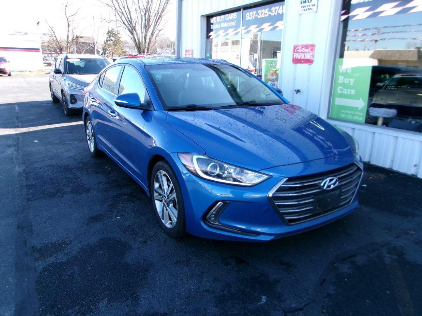 2017 BLUE HYUNDAI ELANTRA LIMITED (KMHD84LF9HU) with an 2.0L engine, Automatic transmission, located at 501 E. Columbia St., Springfield, OH, 45503, (800) 262-7122, 39.925262, -83.801796 - ***1-Owner*** Heated Leather Seating *** Moonroof *** Limited *** Android Auto and Apple CarPlay *** Premium Audio *** Serviced and Detailed *** Jay North Auto has offered hand picked vehicles since 1965! Our customer's enjoy a NO pressure buying experience with a small town feel. All of our v - Photo#2