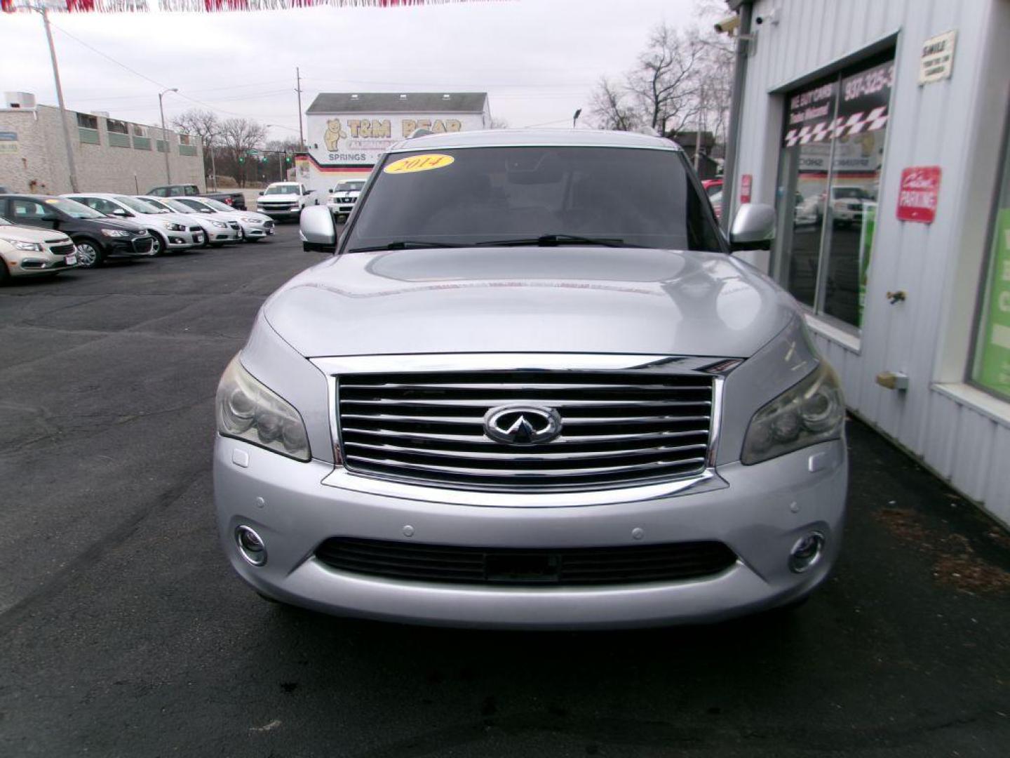 2014 SILVER INFINITI QX80 (JN8AZ2NE8E9) with an 5.6L engine, Automatic transmission, located at 501 E. Columbia St., Springfield, OH, 45503, (800) 262-7122, 39.925262, -83.801796 - ***LOADED***Heated and Cooled Leather Seats***Heated steering wheel***4X4***Moonroof***5.6L V8***Serviced and Detailed*** Jay North Auto has offered hand picked vehicles since 1965! Our customer's enjoy a NO pressure buying experience with a small town feel. All of our vehicles get fully inspect - Photo#1