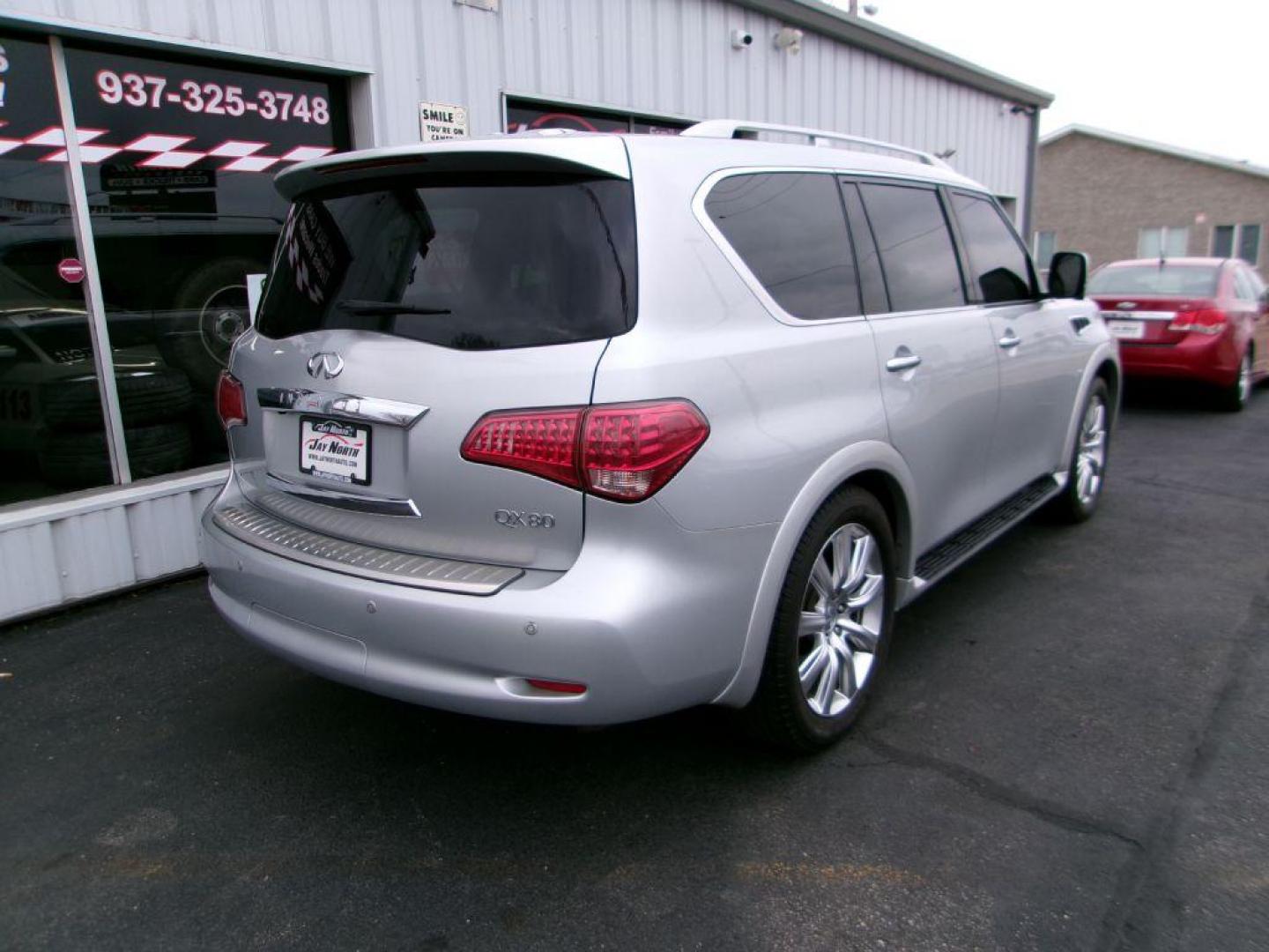 2014 SILVER INFINITI QX80 (JN8AZ2NE8E9) with an 5.6L engine, Automatic transmission, located at 501 E. Columbia St., Springfield, OH, 45503, (800) 262-7122, 39.925262, -83.801796 - ***LOADED***Heated and Cooled Leather Seats***Heated steering wheel***4X4***Moonroof***5.6L V8***Serviced and Detailed*** Jay North Auto has offered hand picked vehicles since 1965! Our customer's enjoy a NO pressure buying experience with a small town feel. All of our vehicles get fully inspect - Photo#3