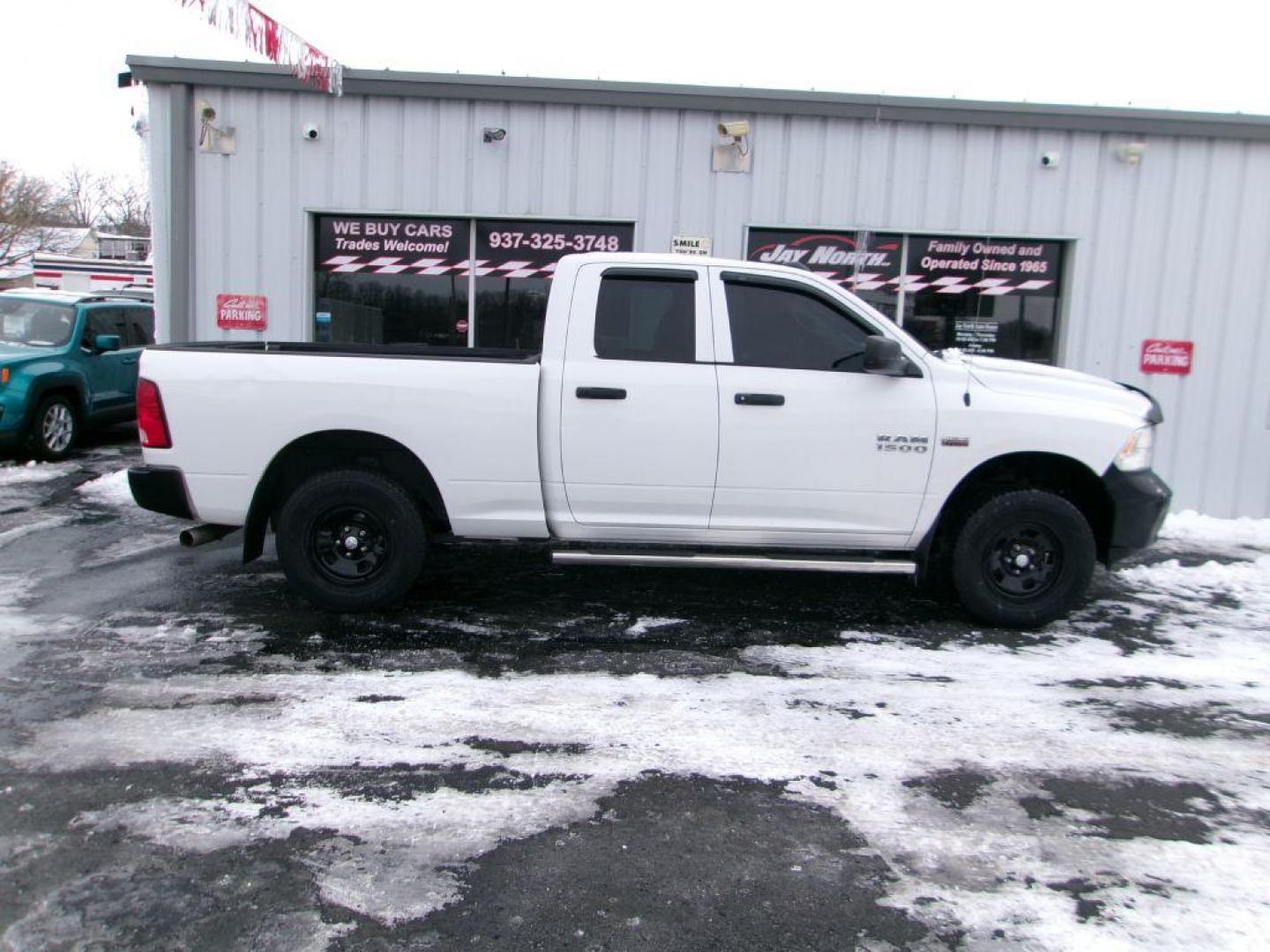 2014 WHITE RAM 1500 TRADESMAN (1C6RR7FT4ES) with an 5.7L engine, Automatic transmission, located at 501 E. Columbia St., Springfield, OH, 45503, (800) 262-7122, 39.925262, -83.801796 - ***New Tires***Crew Cab***Tradesman***HEMI 5.7L V8***4X4***Serviced and Detailed*** Jay North Auto has offered hand picked vehicles since 1965! Our customer's enjoy a NO pressure buying experience with a small town feel. All of our vehicles get fully inspected and detailed. We are a preferred - Photo#0