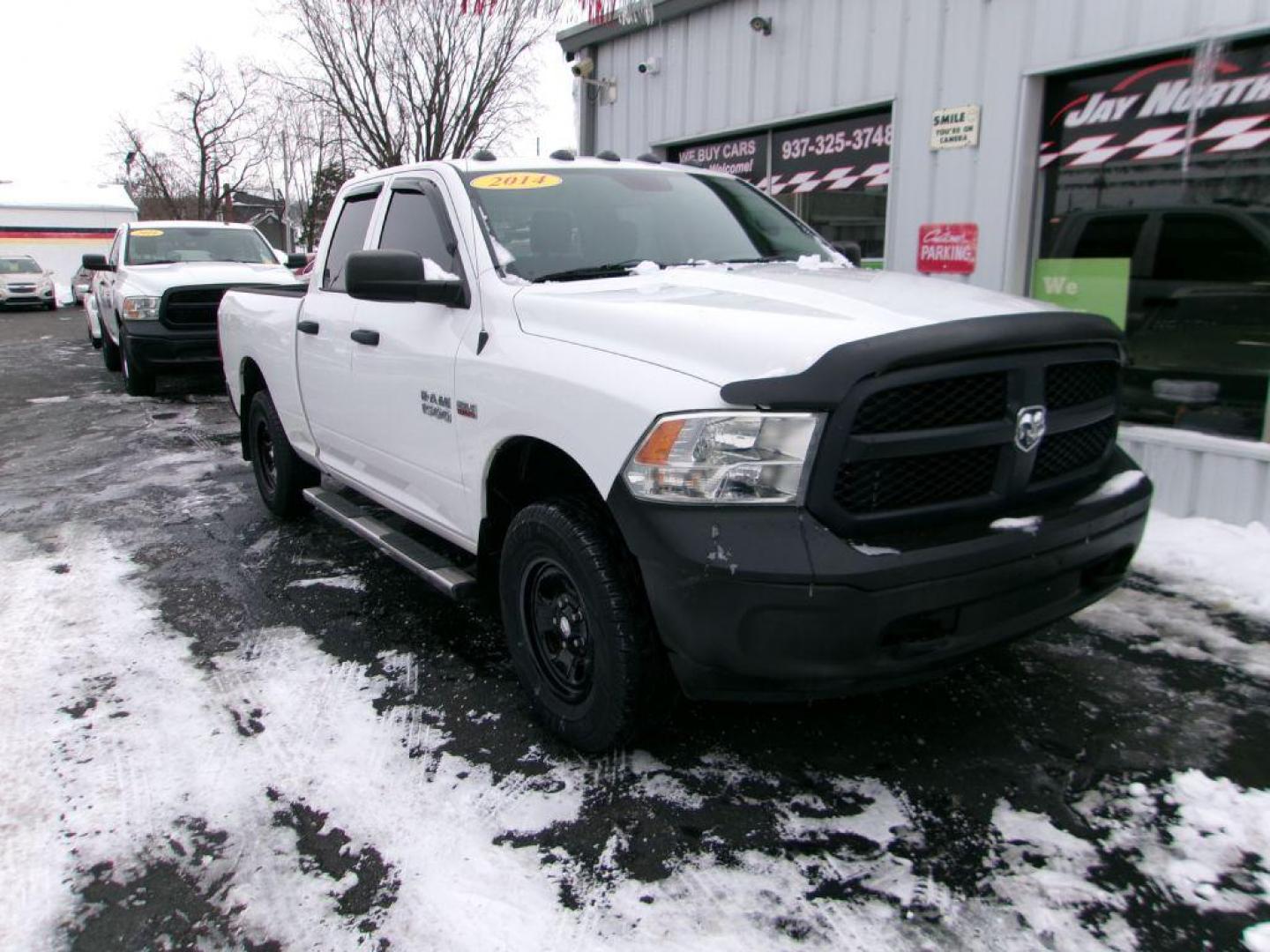 2014 WHITE RAM 1500 TRADESMAN (1C6RR7FT4ES) with an 5.7L engine, Automatic transmission, located at 501 E. Columbia St., Springfield, OH, 45503, (800) 262-7122, 39.925262, -83.801796 - ***New Tires***Crew Cab***Tradesman***HEMI 5.7L V8***4X4***Serviced and Detailed*** Jay North Auto has offered hand picked vehicles since 1965! Our customer's enjoy a NO pressure buying experience with a small town feel. All of our vehicles get fully inspected and detailed. We are a preferred - Photo#2