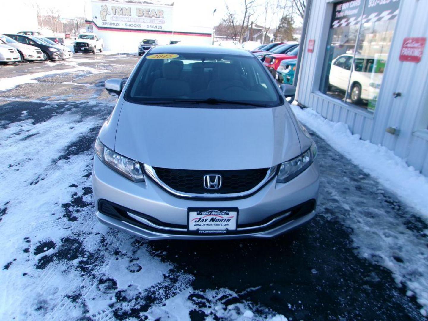 2015 SILVER HONDA CIVIC LX (19XFB2F53FE) with an 1.8L engine, Continuously Variable transmission, located at 501 E. Columbia St., Springfield, OH, 45503, (800) 262-7122, 39.925262, -83.801796 - ***New Tires***Civic***LX***Back-up Camera***Serviced and Detailed*** Jay North Auto has offered hand picked vehicles since 1965! Our customer's enjoy a NO pressure buying experience with a small town feel. All of our vehicles get fully inspected and detailed. We are a preferred dealer for many - Photo#1