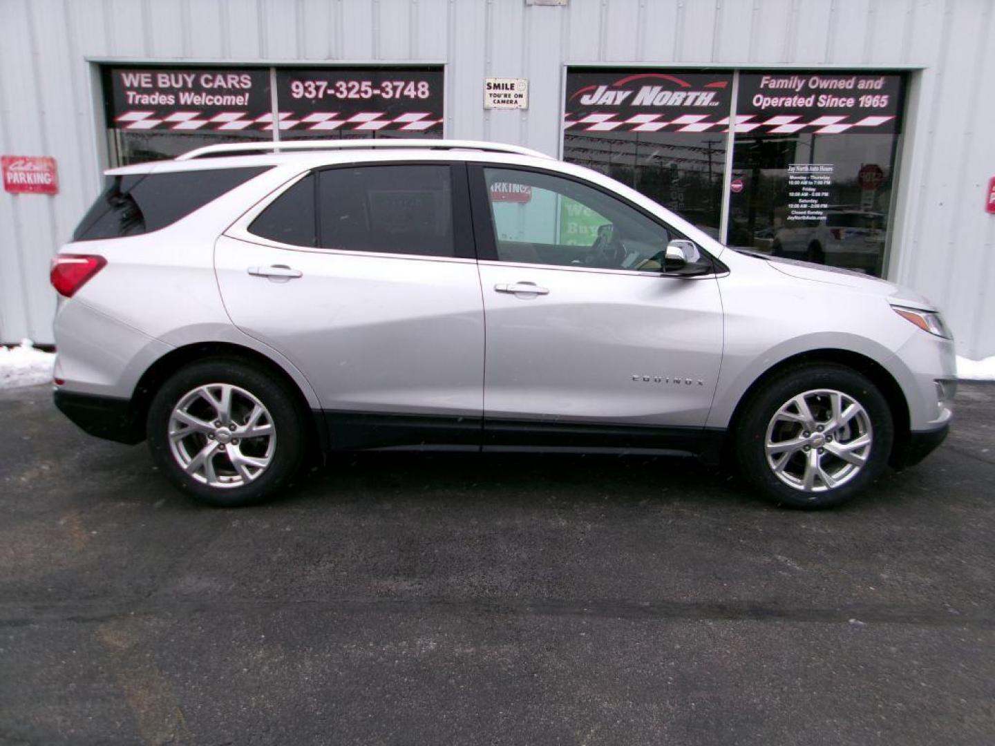 2021 SILVER CHEVROLET EQUINOX PREMIER (3GNAXNEV5MS) with an 1.5L engine, Automatic transmission, located at 501 E. Columbia St., Springfield, OH, 45503, (800) 262-7122, 39.925262, -83.801796 - *** 1 Owner *** New Tires *** Heated Leather Seating *** Power Liftgate *** Blind Spot *** Memory Seat *** Serviced and Detailed *** Jay North Auto has offered hand picked vehicles since 1965! Our customer's enjoy a NO pressure buying experience with a small town feel. All of our vehicles get f - Photo#0