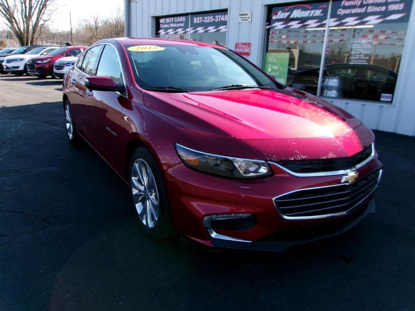 2018 RED CHEVROLET MALIBU PREMIER (1G1ZE5SX7JF) with an 2.0L engine, Automatic transmission, located at 501 E. Columbia St., Springfield, OH, 45503, (800) 262-7122, 39.925262, -83.801796 - *** Clean CarFax w/ 22 Service Records *** Premier *** FWD *** Serviced and Detailed *** Remote Start *** NICE *** Jay North Auto has offered hand picked vehicles since 1965! Our customer's enjoy a NO pressure buying experience with a small town feel. All of our vehicles get fully inspected and - Photo#2