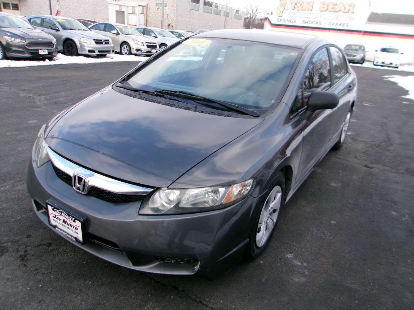 2011 GRAY HONDA CIVIC VP (19XFA1F36BE) with an 1.8L engine, Automatic transmission, located at 501 E. Columbia St., Springfield, OH, 45503, (800) 262-7122, 39.925262, -83.801796 - Photo#3