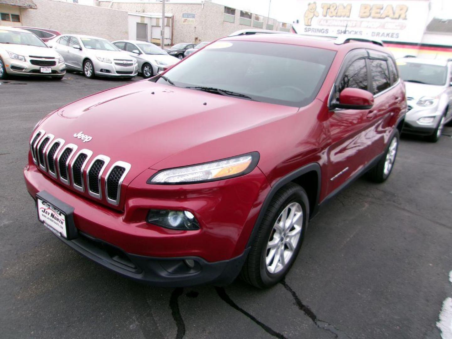 2017 RED JEEP CHEROKEE LATITUDE (1C4PJLCB8HD) with an 2.4L engine, Automatic transmission, located at 501 E. Columbia St., Springfield, OH, 45503, (800) 262-7122, 39.925262, -83.801796 - *** Serviced and Detailed *** Panoramic Moonroof *** FWD *** Comfort / Convenience Group Power 8-Way Driver Seat Power 4-Way Driver Lumbar Adjust Power Liftgate - Photo#2